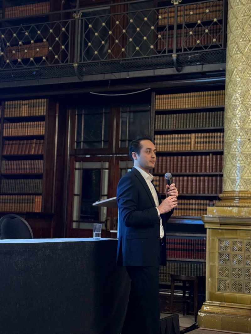 Ufuk Balcı speaking at a professional event